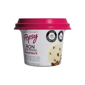 HELADO CREMOSO GOURMET POPSY RON CON PASAS * 60 GR
