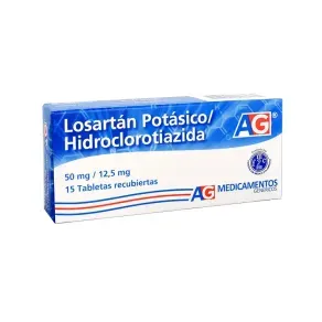 LOSARTAN 50 MG + HIDROCLOROTIAZIDA 12.5 MG * 15 TAB