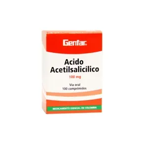 ACIDO ACETILSALICILICO 100 MG * 100 TAB
