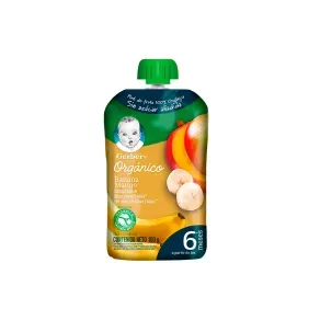 COMPOTA GERBER ORGANICA POUCH PLATANO MANGO *100 GR