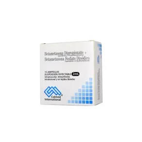 BETAMETASONA DIPROPIONATO 10 MG + FOSFATO 4 MG * 10 AMP
