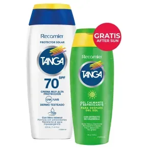 TANGA PROTECTOR SOLAR SPF 70 CREMA * 220 ML GTS GEL CALMANTE TANGA AFTER SUN * 1