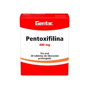 PENTOXIFILINA 400 MG * 30 TAB