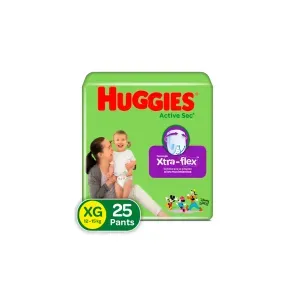 HUGGIES ACTIVE SEC PANTS ET 4-XG *25 UND