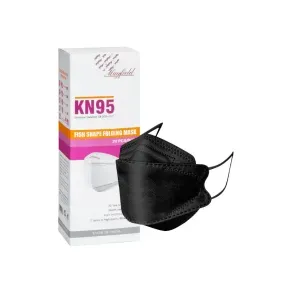 TAPABOCAS PLEGABLES KN95 NEGROS *20 UNID