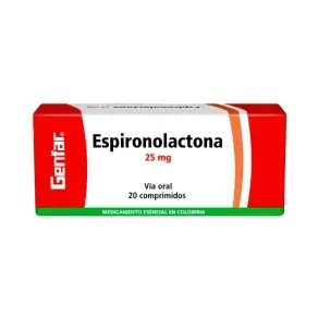 ESPIRONOLACTONA 25 MG * 20 TAB