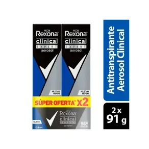 REXONA CLINICAL MEN EXPERT CLEAN AEROSOL 150 ML * 2 UND