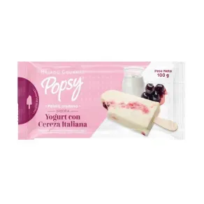 PALETA YOGURT CEREZA ITALINA POPSY * 100 GR
