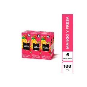 JUGO DEL VALLE MANGO Y FRESA *188 ML