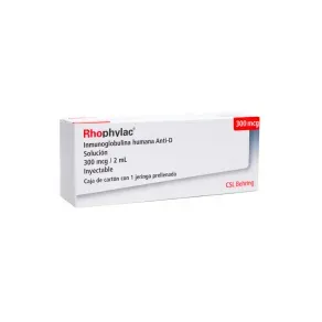 INMUNOGLOBULINA HUMANA ANTI D(RH) 300 MG CJA *1 AMP