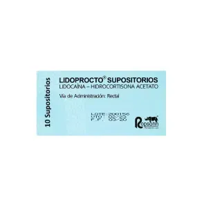LIDOPROCTO * 10 SUPOSITORIOS   X