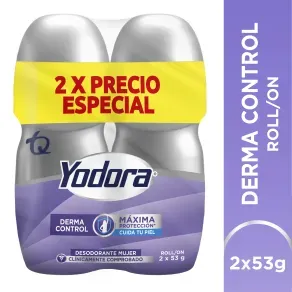 YODORA DERMA CONTROL ROLLON * 53 GR * 2 UND