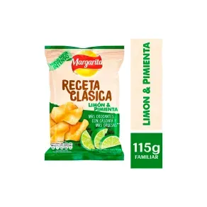 PAPAS MARGARITA RECETA CLASICA LIMON-PIMIENTA *115 GR
