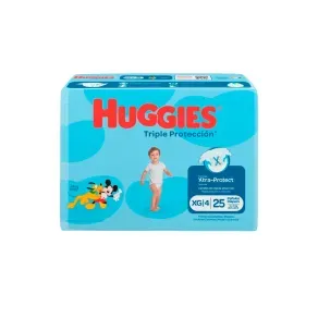 HUGGIES TRIPLE PROTECCION XG/4 * 25 UND