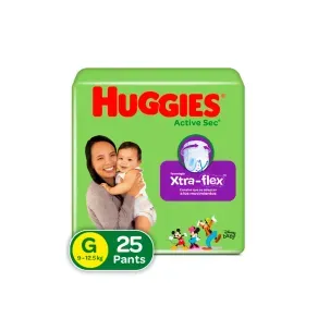HUGGIES ACTIVE SEC PANTS ET 3-G * 25 UND